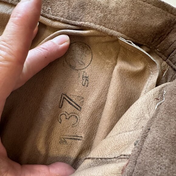 Vtg Brown Suede Patchwork Maxi Skirt Womens Grape Medium 10 Pockets Western 70s - Picture 7 of 10